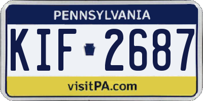 PA license plate KIF2687