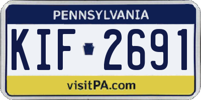 PA license plate KIF2691