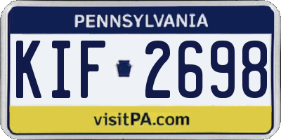 PA license plate KIF2698