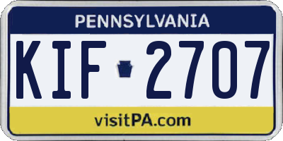 PA license plate KIF2707