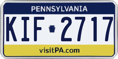 PA license plate KIF2717