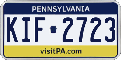 PA license plate KIF2723