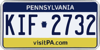 PA license plate KIF2732