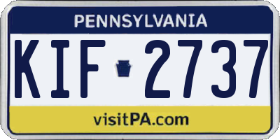 PA license plate KIF2737
