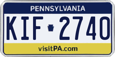 PA license plate KIF2740