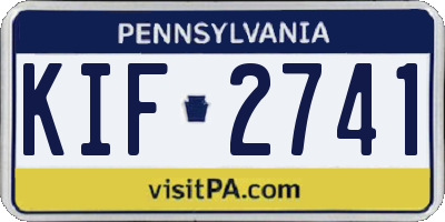 PA license plate KIF2741