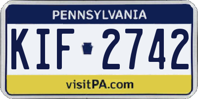 PA license plate KIF2742