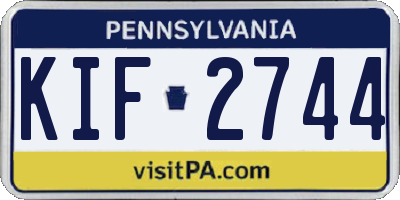 PA license plate KIF2744