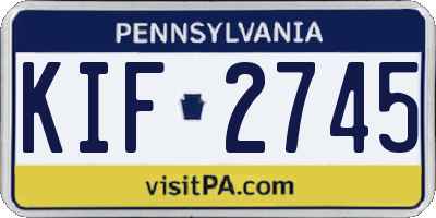 PA license plate KIF2745