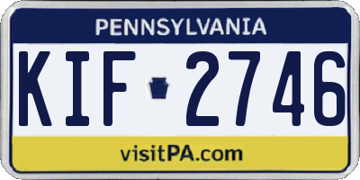 PA license plate KIF2746