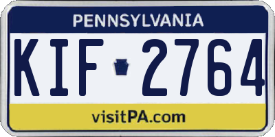 PA license plate KIF2764