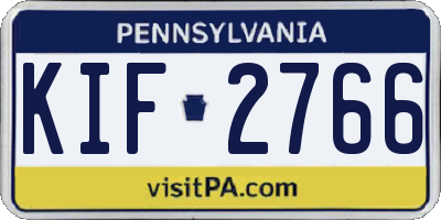 PA license plate KIF2766