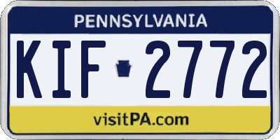 PA license plate KIF2772