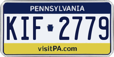 PA license plate KIF2779