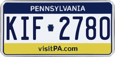 PA license plate KIF2780