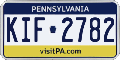 PA license plate KIF2782