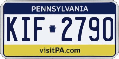 PA license plate KIF2790