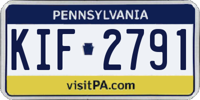 PA license plate KIF2791