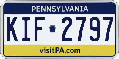 PA license plate KIF2797