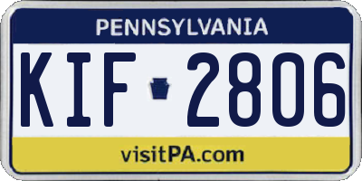 PA license plate KIF2806