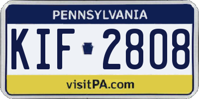 PA license plate KIF2808