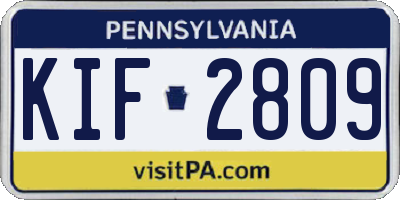 PA license plate KIF2809