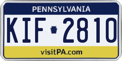 PA license plate KIF2810
