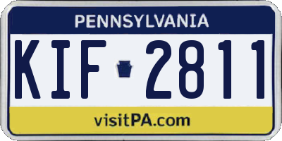 PA license plate KIF2811