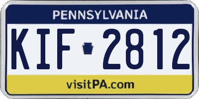 PA license plate KIF2812