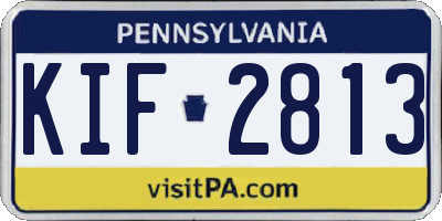 PA license plate KIF2813