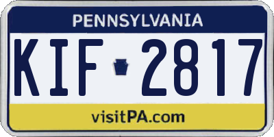 PA license plate KIF2817