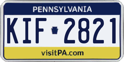 PA license plate KIF2821