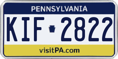 PA license plate KIF2822