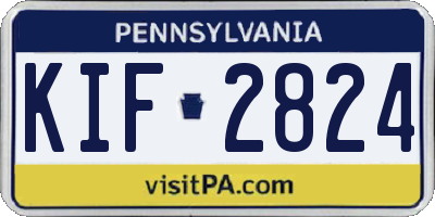 PA license plate KIF2824