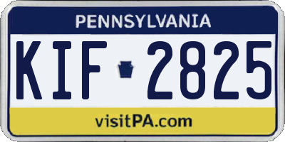 PA license plate KIF2825