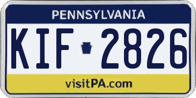 PA license plate KIF2826