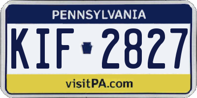 PA license plate KIF2827