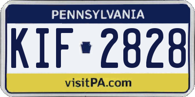 PA license plate KIF2828