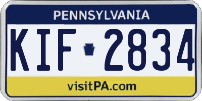 PA license plate KIF2834