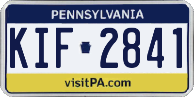 PA license plate KIF2841