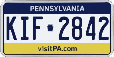 PA license plate KIF2842