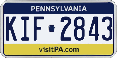 PA license plate KIF2843