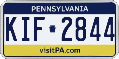 PA license plate KIF2844