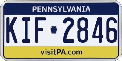 PA license plate KIF2846