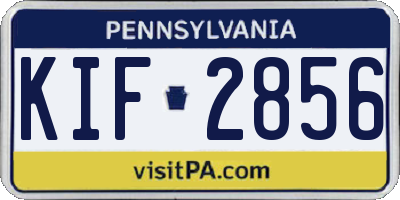 PA license plate KIF2856