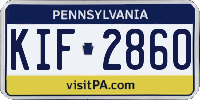 PA license plate KIF2860