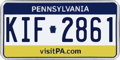 PA license plate KIF2861