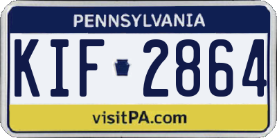 PA license plate KIF2864