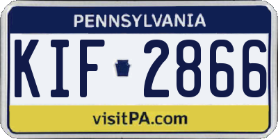 PA license plate KIF2866
