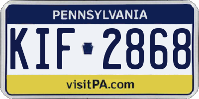 PA license plate KIF2868